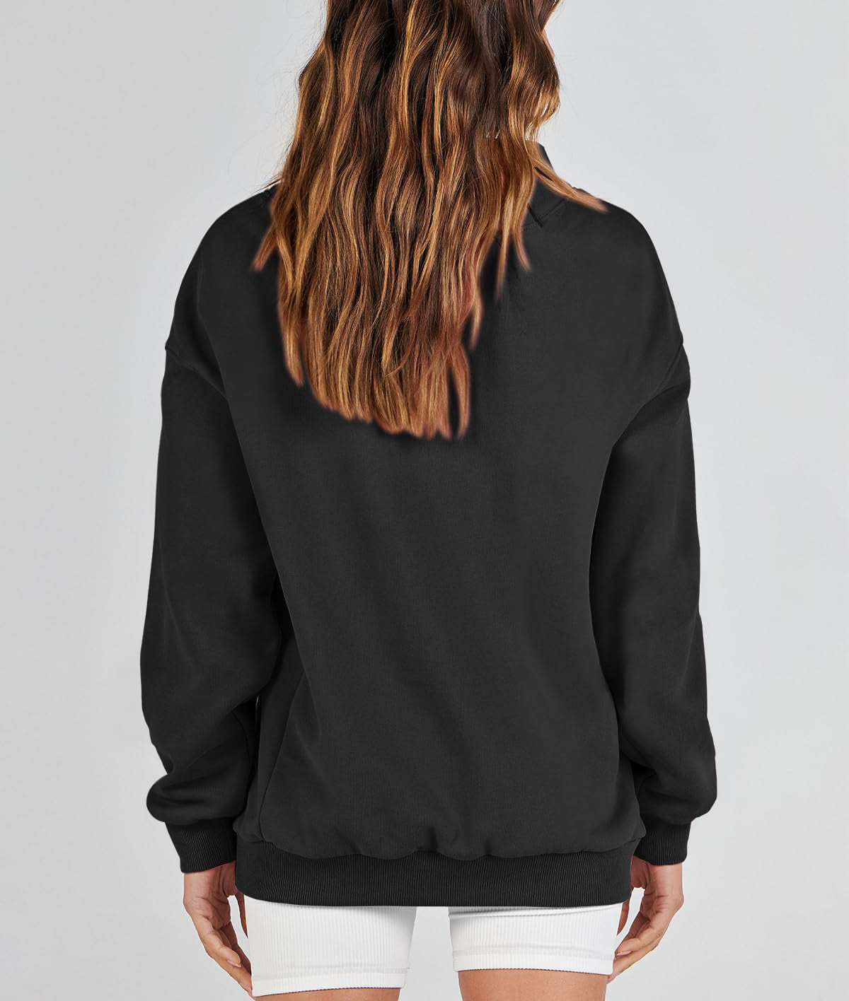 Women's Slit Mock Neck Oversized Sweatshirt (Buy 2 Free Shipping)