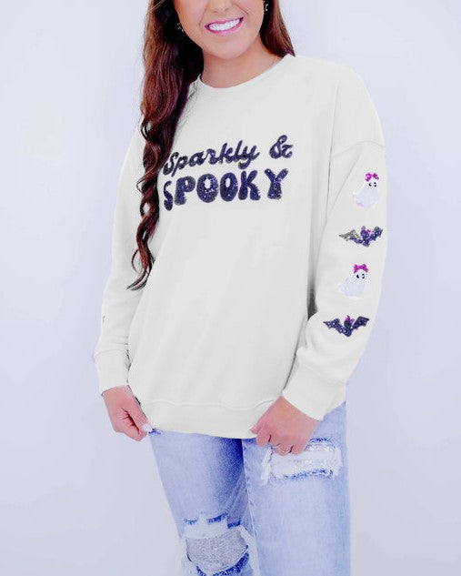 Women's Sparkly & Spooky Sequin Sweatshirt (Buy 2 Free Shipping)