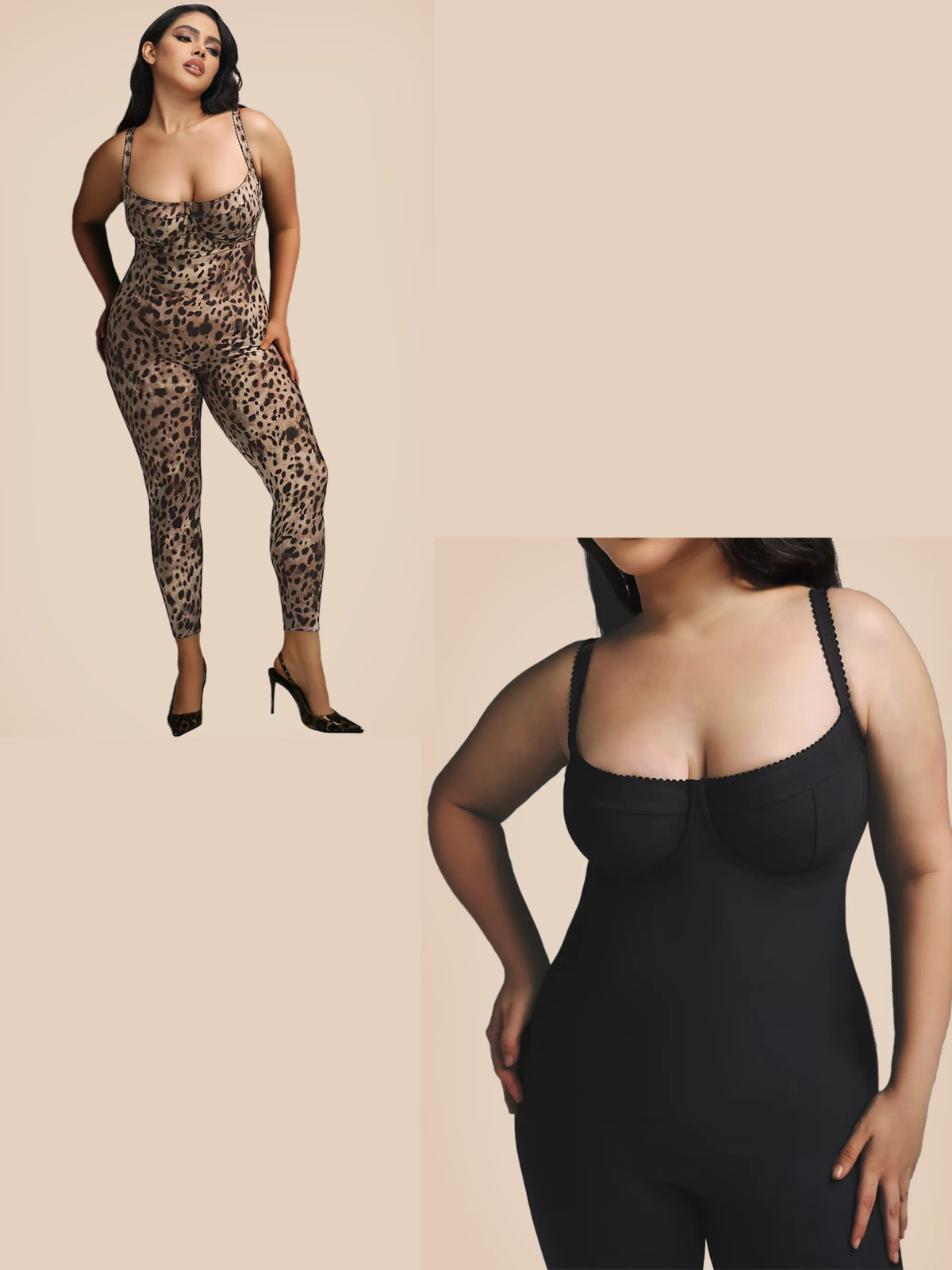 Bodycon Stretch Leopard Print Jumpsuit