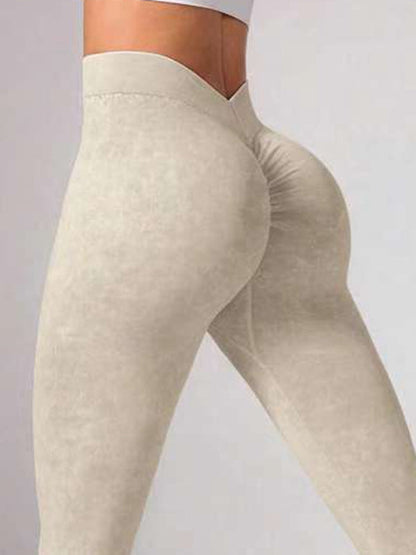 Female Denim Deep V Back Scrunch Bum Leggings