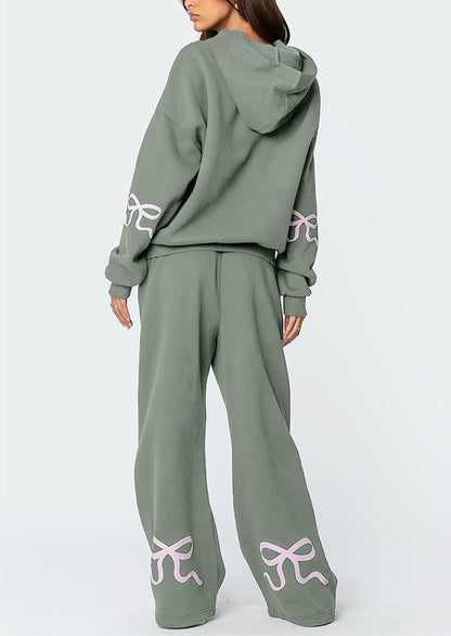 Women's Bow Detail Hoodie Sweat Set