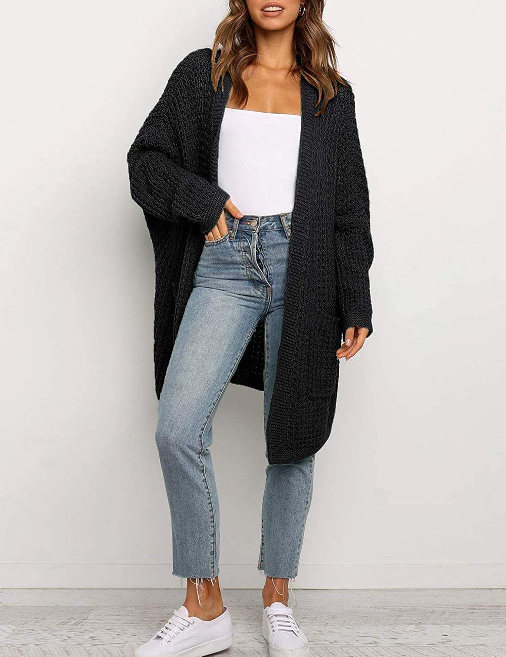 Oversized  Pockets Sweater Coat