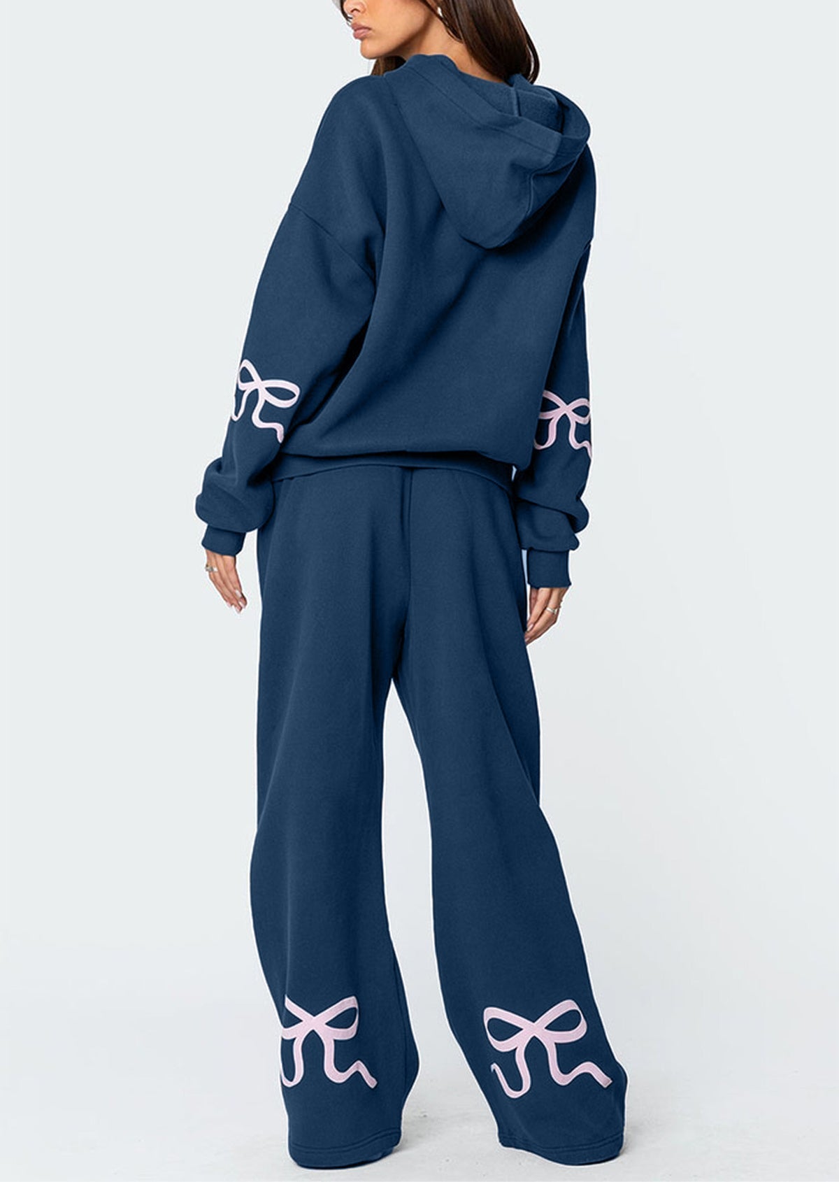 Women's Bow Detail Hoodie Sweat Set