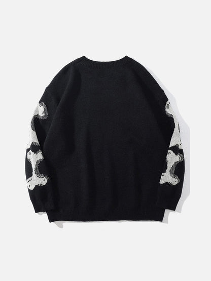 NEV Skeleton Print Knit Sweater