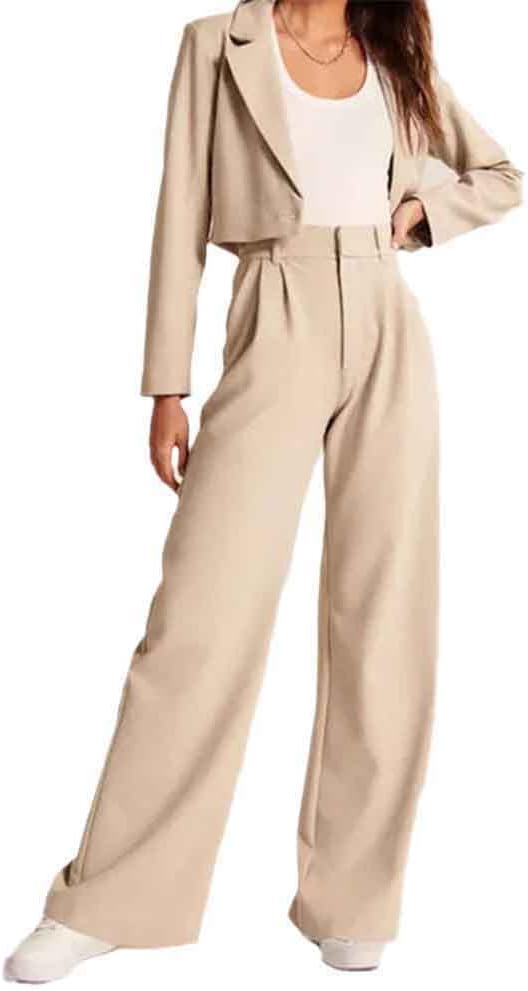 High Waist Tailored Wide Leg Pants