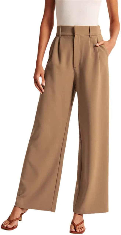 High Waist Tailored Wide Leg Pants