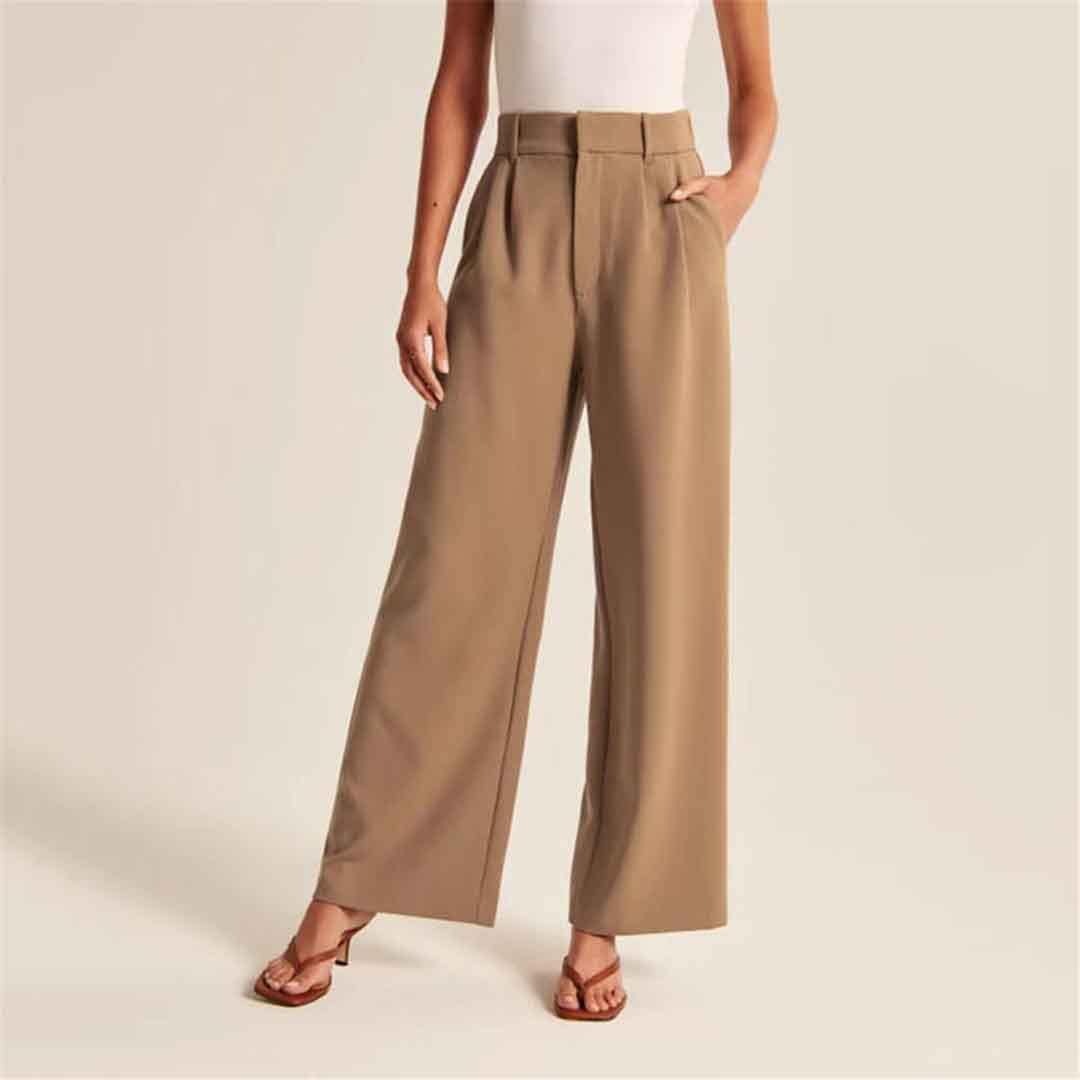 High Waist Tailored Wide Leg Pants