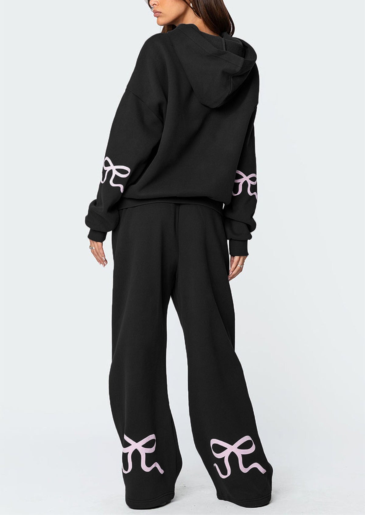 Women's Bow Detail Hoodie Sweat Set