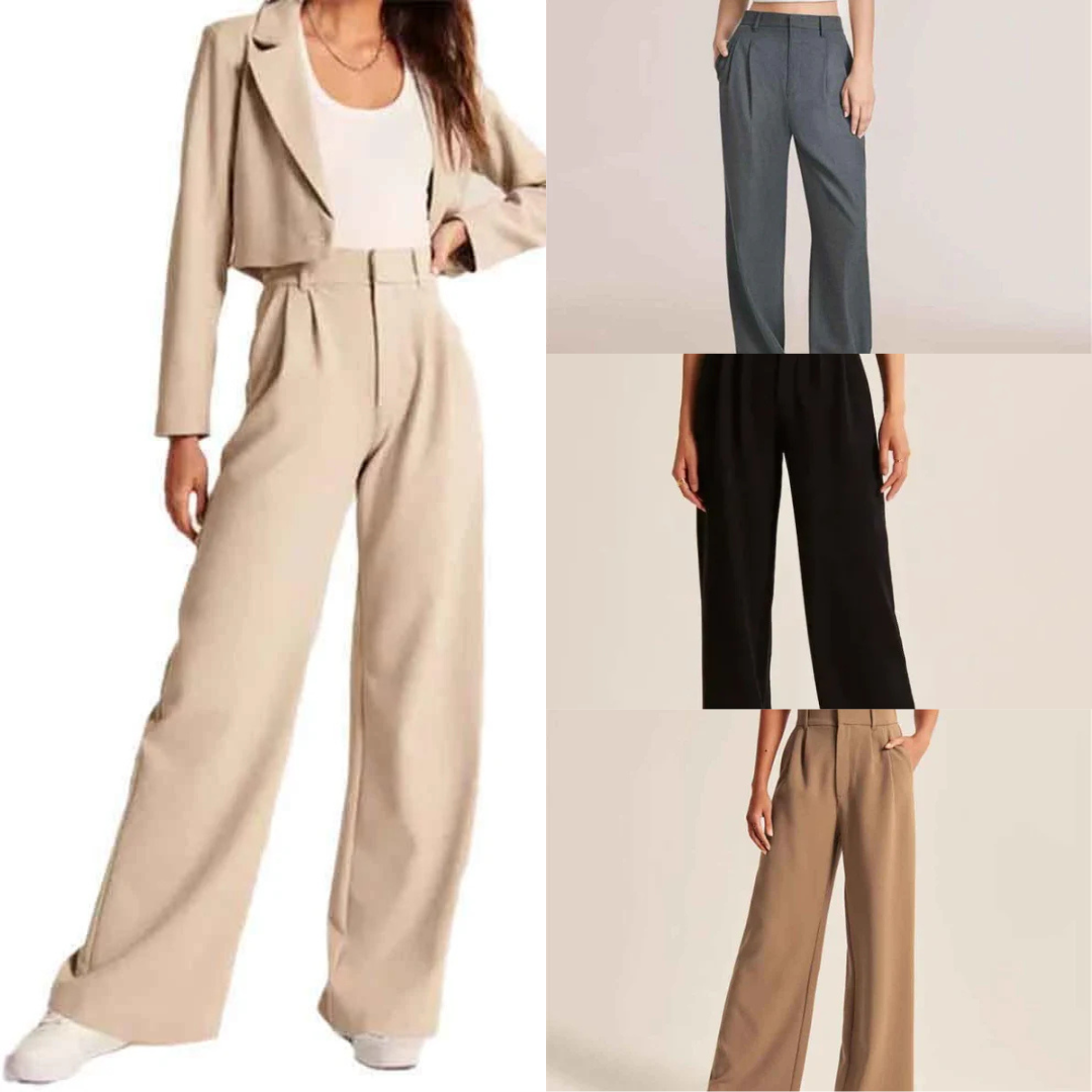 High Waist Tailored Wide Leg Pants