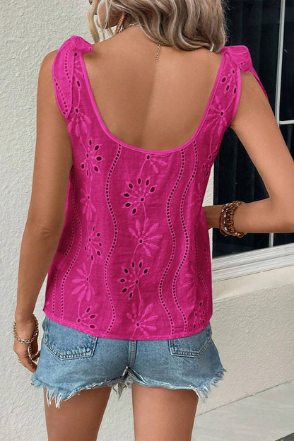 Tie Shoulder V-Neck Tank