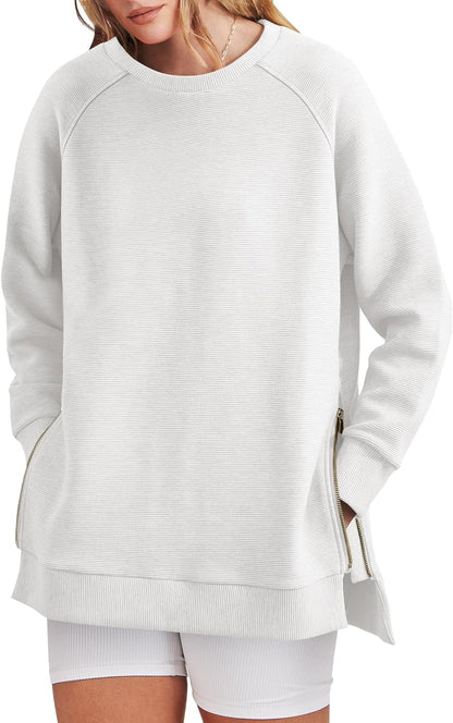 Women's Side Zipper Oversized Sweatshirt (Buy 2 Free Shipping)