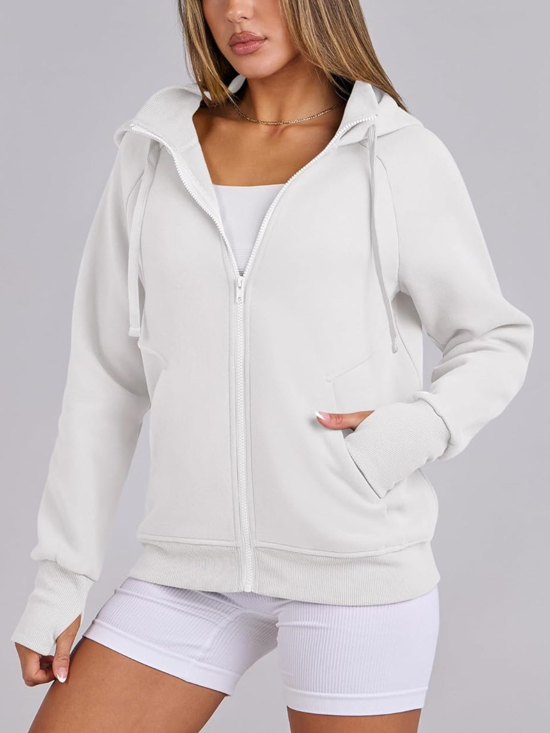 Women's Zip Up Drawstring Hoodie Jacket (Buy 2 Free Shipping)