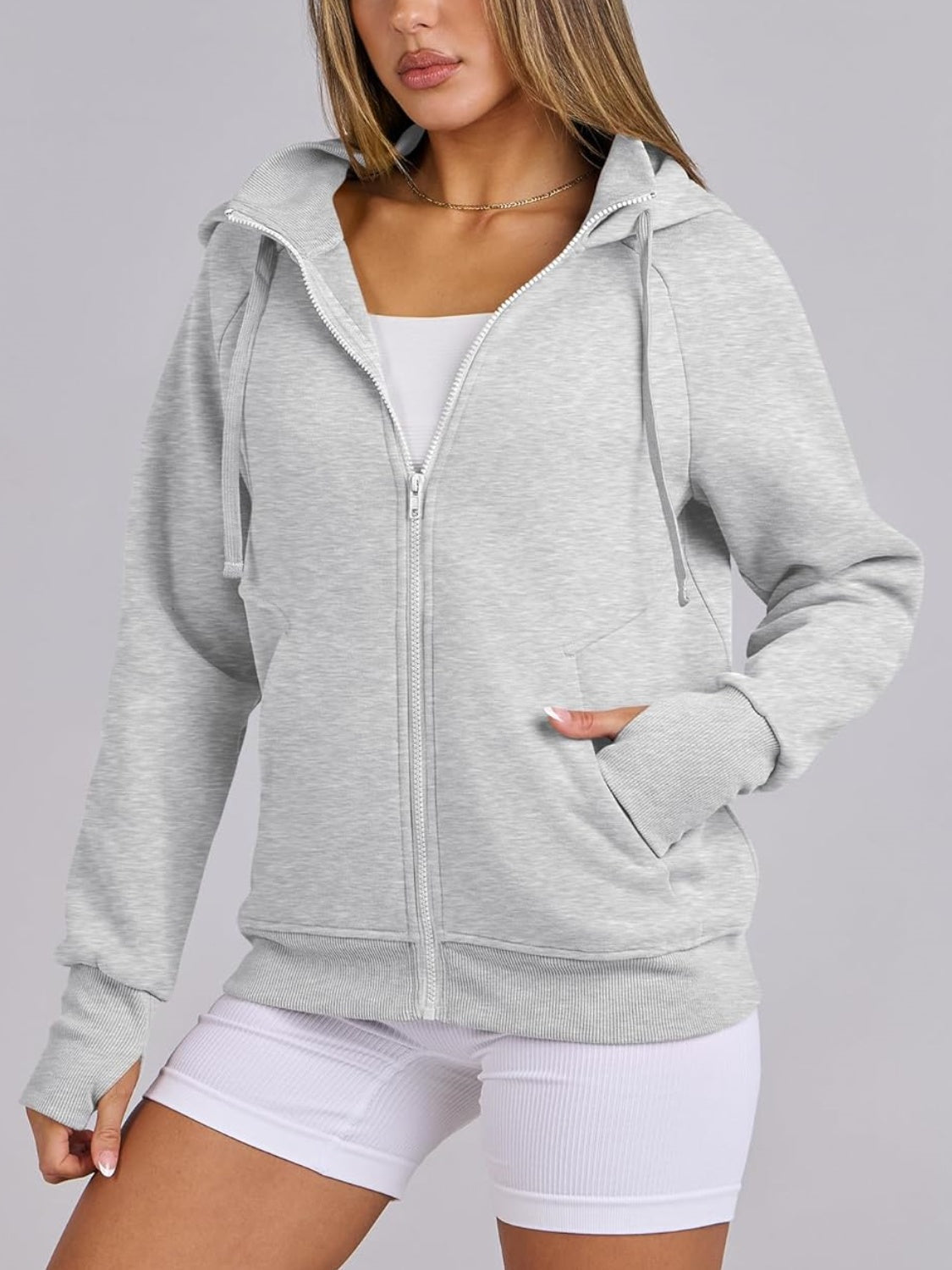 Women's Zip Up Drawstring Hoodie Jacket (Buy 2 Free Shipping)