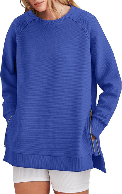 Women's Side Zipper Oversized Sweatshirt (Buy 2 Free Shipping)