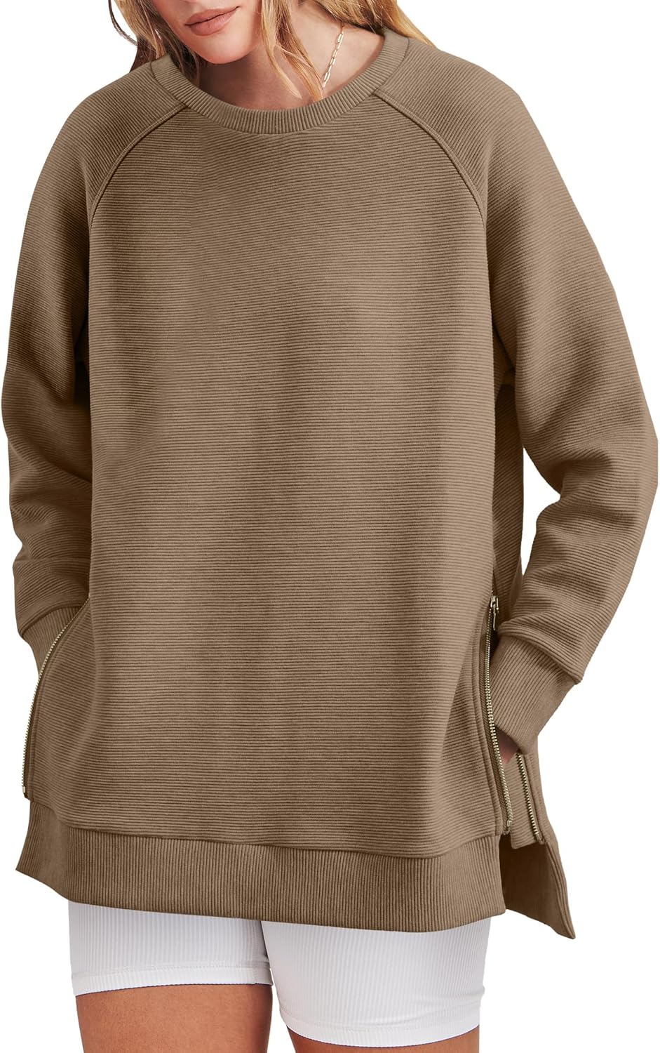 Women's Side Zipper Oversized Sweatshirt (Buy 2 Free Shipping)