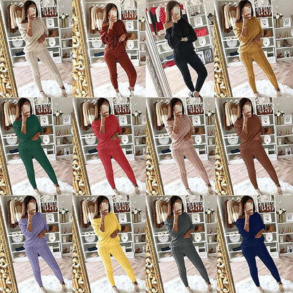 Womens Fall Knit 2 Piece Outfits Sweater Shirt Top and Bodycon Pants Casual Jumpsuit Romper Plus Size