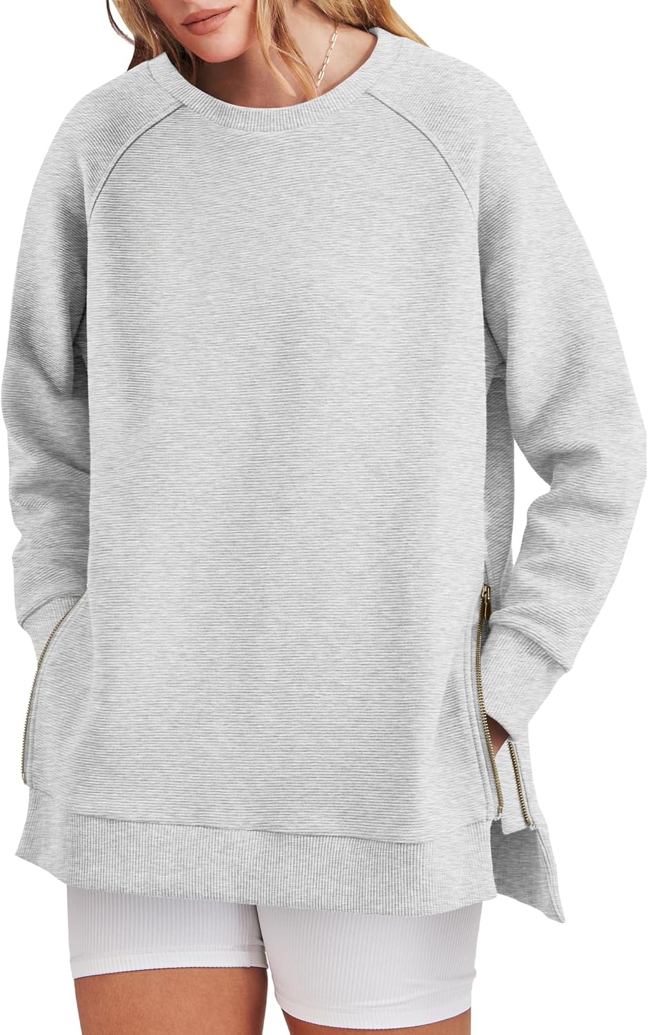 Women's Side Zipper Oversized Sweatshirt (Buy 2 Free Shipping)