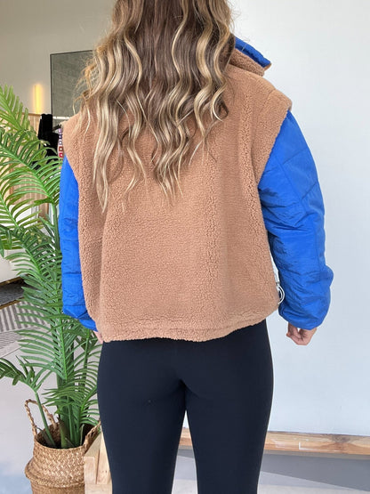 Women's Fleece Color Block Pullover Jacket (Buy 2 Free Shipping)