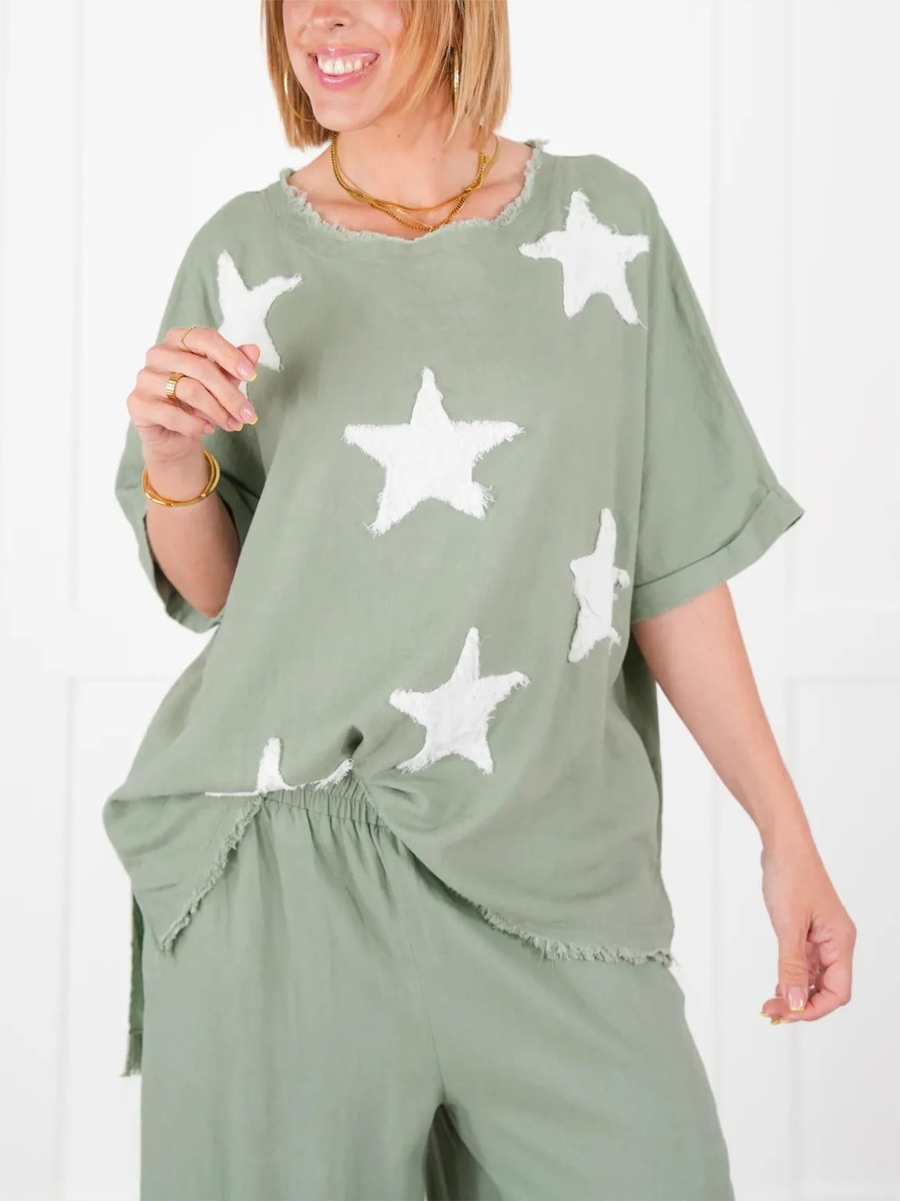 Women's Casual Star Patch Two Piece Set (Buy 2 Free Shipping)