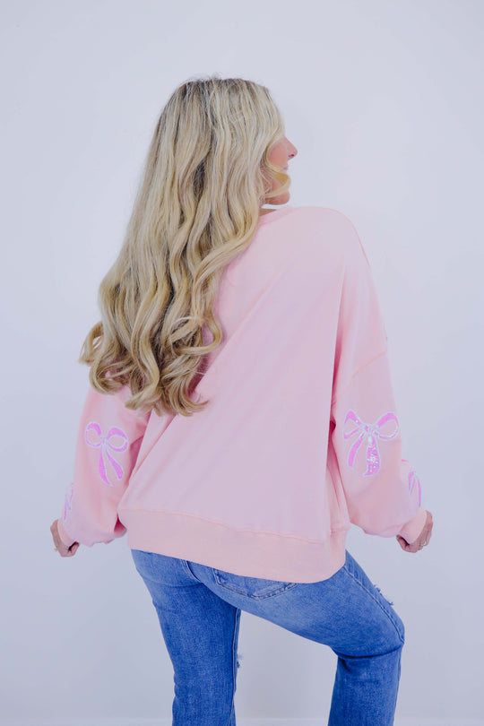 Women's Bows Sequin Oversized Sweatshirt (Buy 2 Free Shipping)