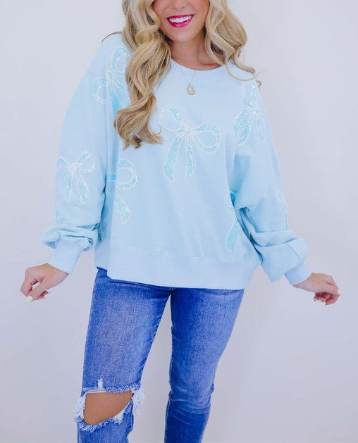 Women's Bows Sequin Oversized Sweatshirt (Buy 2 Free Shipping)