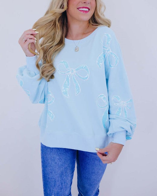 Women's Bows Sequin Oversized Sweatshirt (Buy 2 Free Shipping)