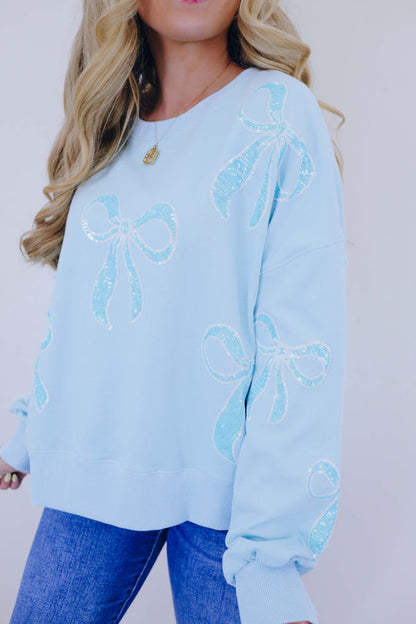 Women's Bows Sequin Oversized Sweatshirt (Buy 2 Free Shipping)