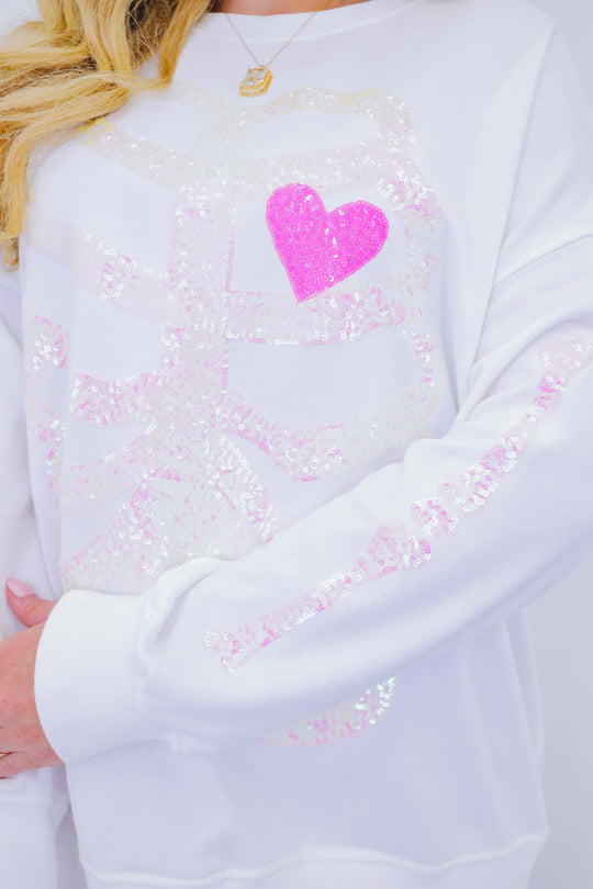 Women's Heart Skeleton Sequin Embellished Sweatshirt (Buy 2 Free Shipping)