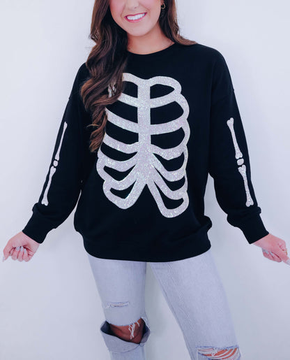 Women's Heart Skeleton Sequin Embellished Sweatshirt (Buy 2 Free Shipping)