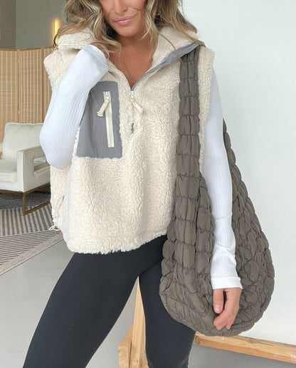 Women's Sherpa Half-Zip Vest (Buy 2 Free Shipping)