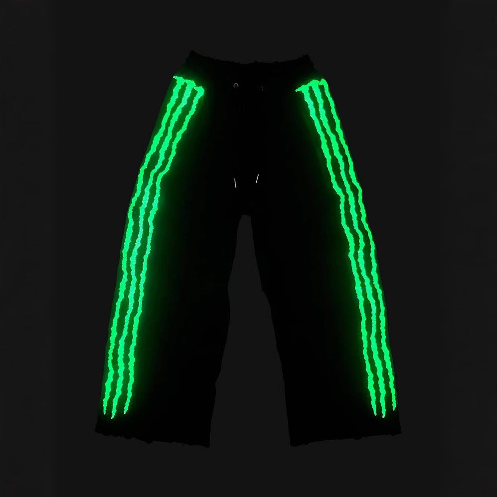 "Claw" glow-in-the-dark striped sweatpants