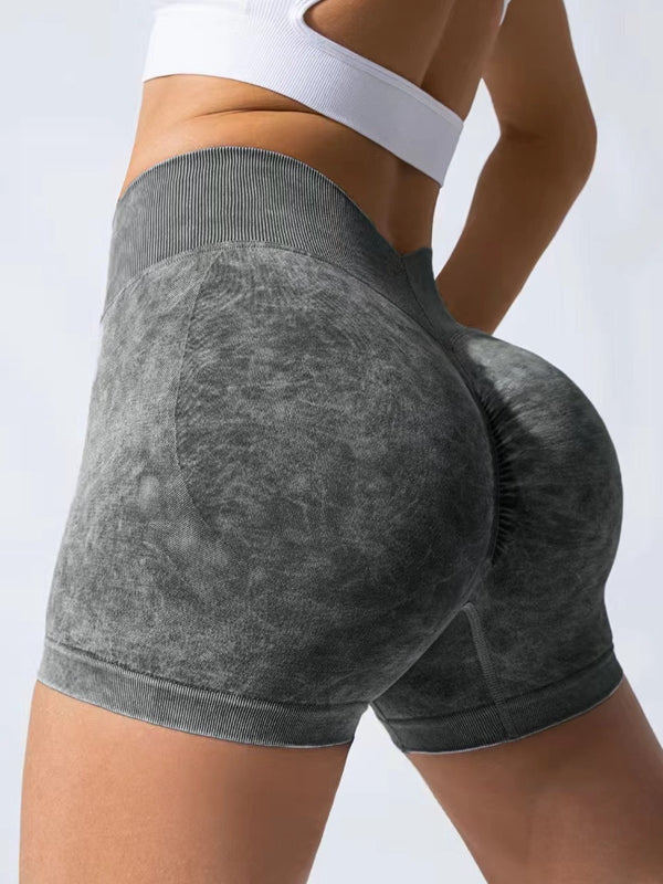 Female Denim Deep V Back Scrunch Bum Leggings