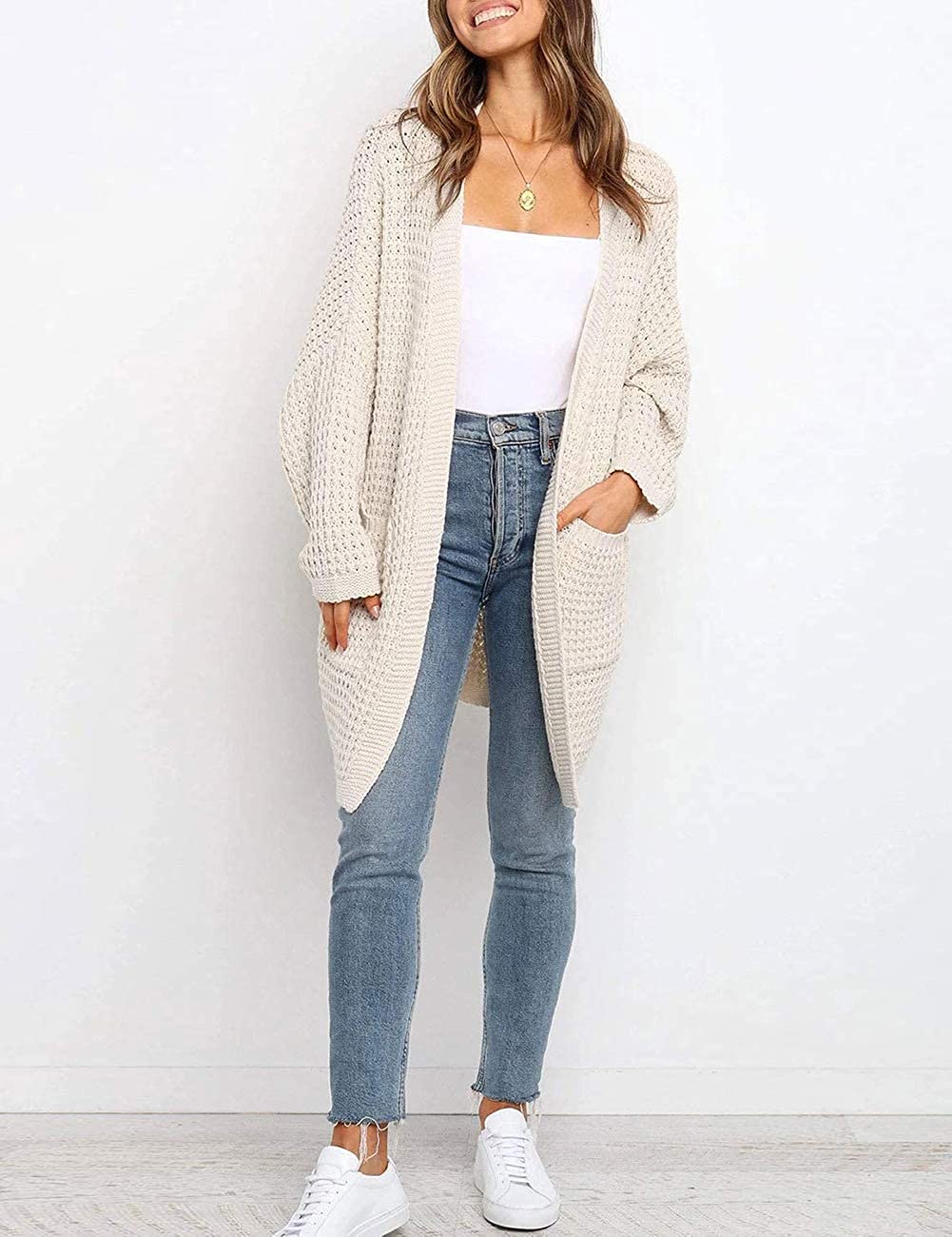 Oversized  Pockets Sweater Coat