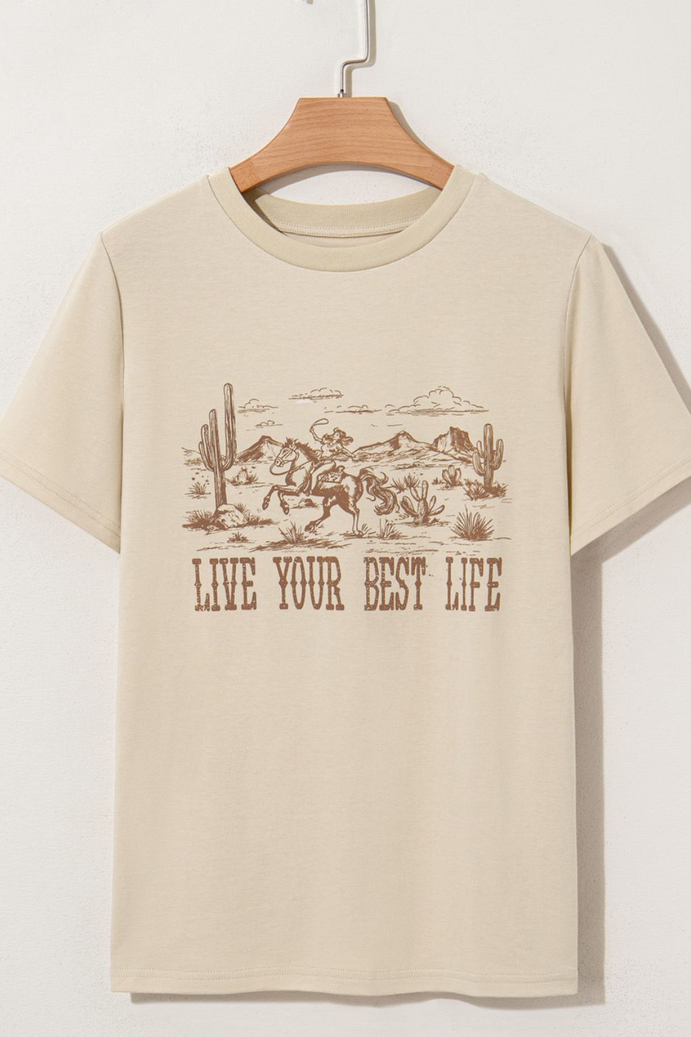 LIVE YOUR BEST LIFE Western Graphic Short Sleeve T-Shirt