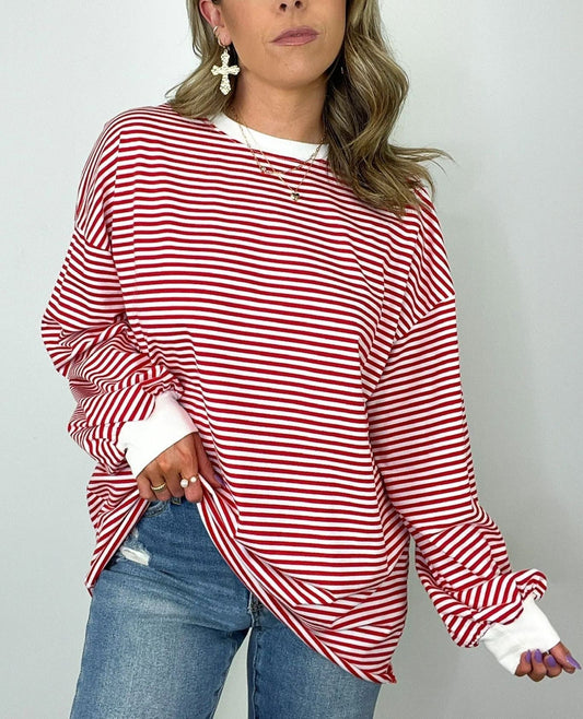 Women's  Oversized Striped Pullover (Buy 2 Free Shipping)