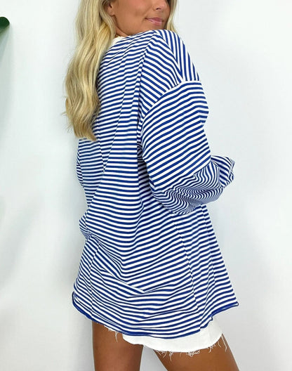 Women's  Oversized Striped Pullover (Buy 2 Free Shipping)