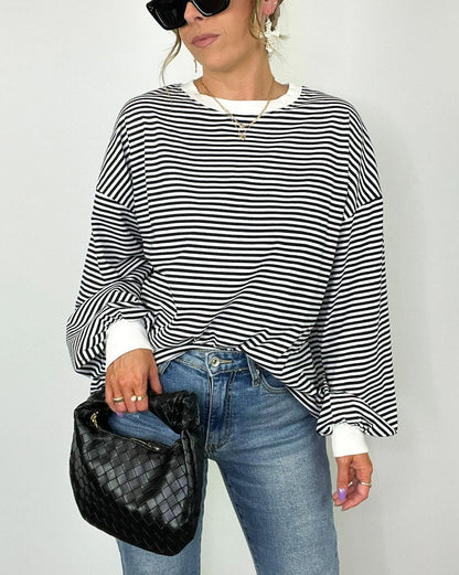 Women's  Oversized Striped Pullover (Buy 2 Free Shipping)